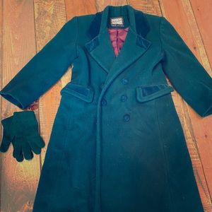 Rothschild long dress green button pea coat